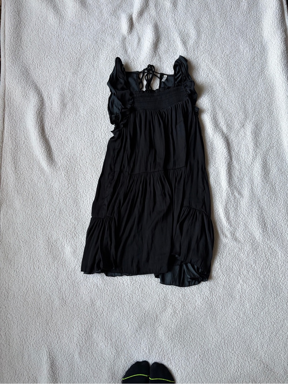 Free People Black Ruffle Strap Tiered Dress